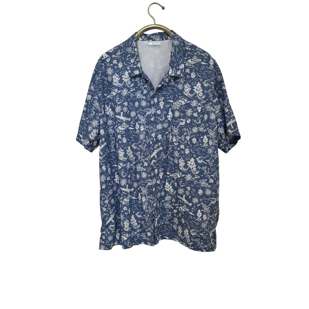 Columbia PFG Blue Slack Tide Fishing Shirt Vented 3X